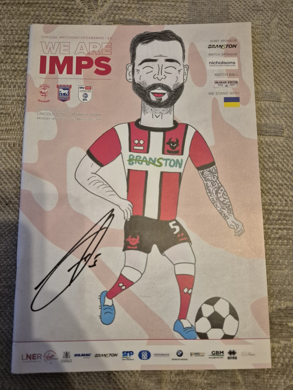 33 Signed On A Lincoln City V Ipswich Town Football Programme 2022/23 for sale on Ebay
