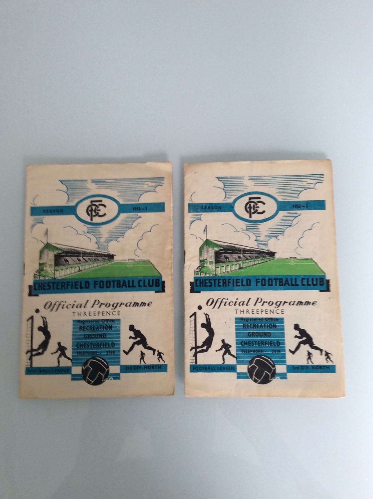 2 X CHESTERFIELD HOMES FROM 1952 - 1953 V WREXHAM, CHESTER, LEAGUE ETC for sale on Ebay