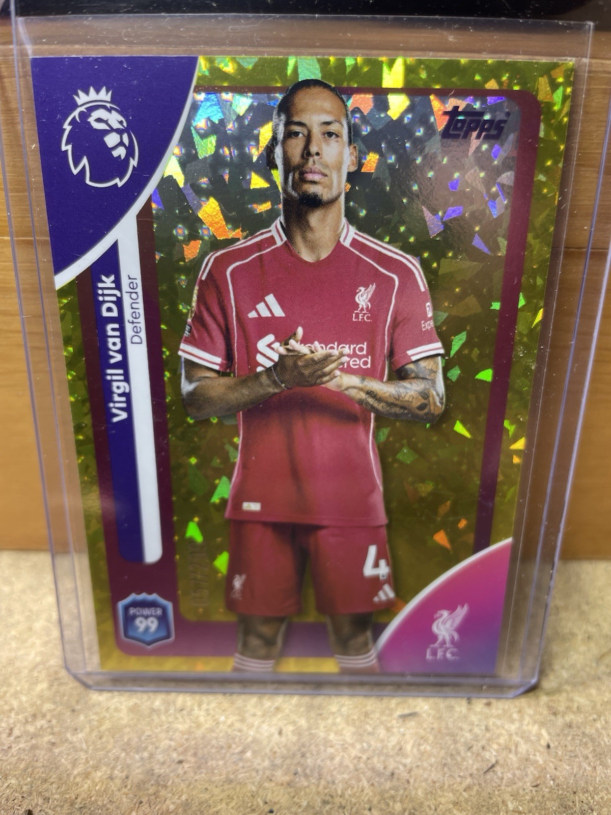 Virgil Van Dink Topps Premier League 2026 Gold 57/299 Liverpool Numbered Card for sale on Ebay