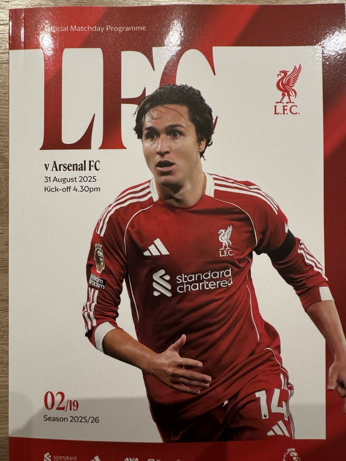 Liverpool v Arsenal Premier League Champions 31 August 2025 Programme NEW  for sale on Ebay