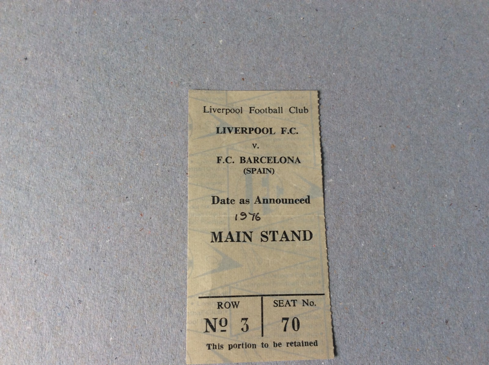 1976 UEFA CUP SEMI FINAL TICKET LIVERPOOL V BARCELONA for sale on Ebay