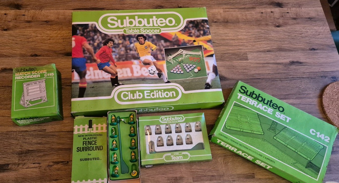 Vintage Subbuteo Table Soccer Set, Club Edition with 2 xtra teams and fence box  for sale on Ebay