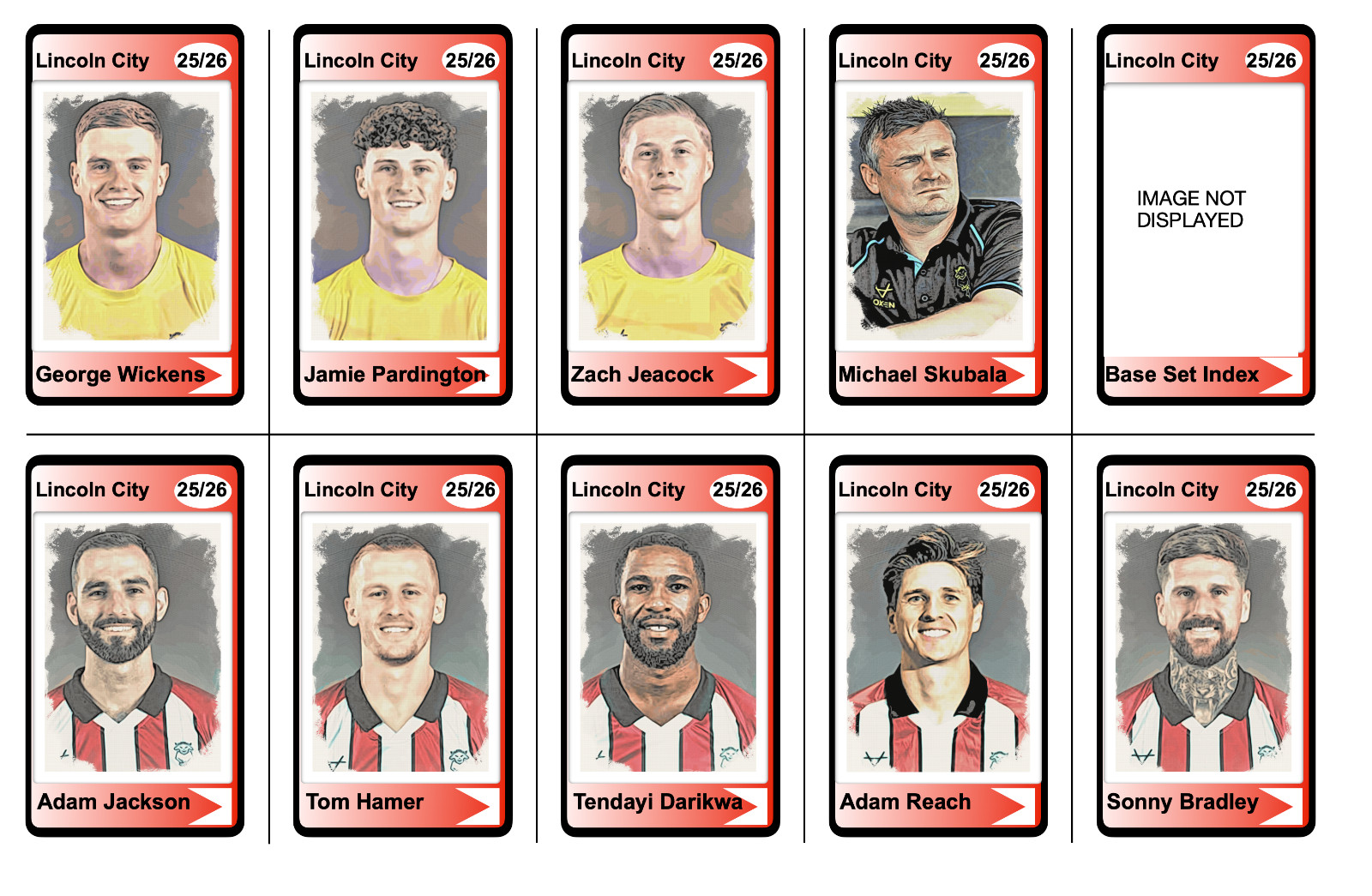LINCOLN CITY - 25/26 ENGLISH CHAMPIONSHIP BASE SET - Trading Cards for sale on Ebay