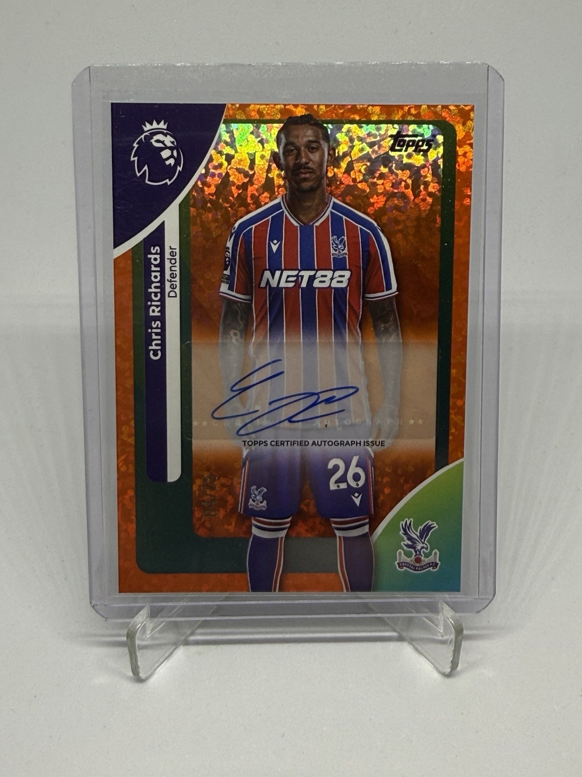 2025/26 Topps Premier League Orange Chris Richards Auto 4/25 Crystal Palace for sale on Ebay