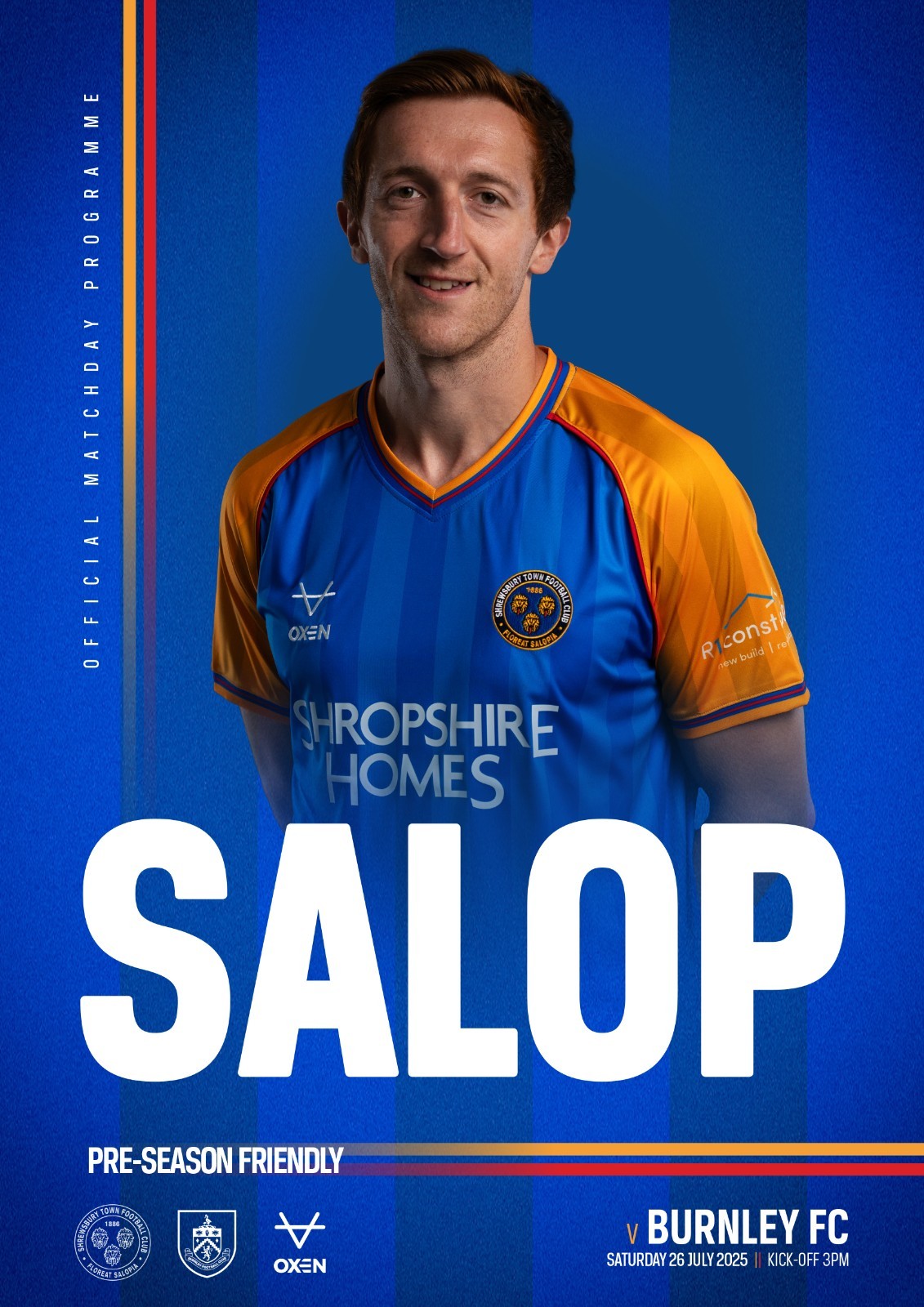 Shrewsbury Town v Burnley Friendly Match Saturday 26th July 2025 for sale on Ebay