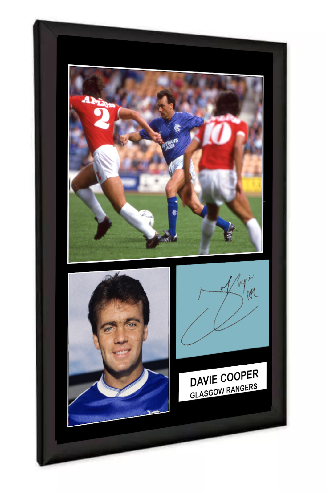 Davie Cooper Rangers  Hand Signed Framed A3 Great Gift for sale on Ebay