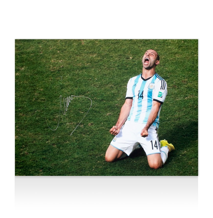 Javier Mascherano Signed Argentina Photo 2014 World Cup v Belgium COA for sale on Ebay