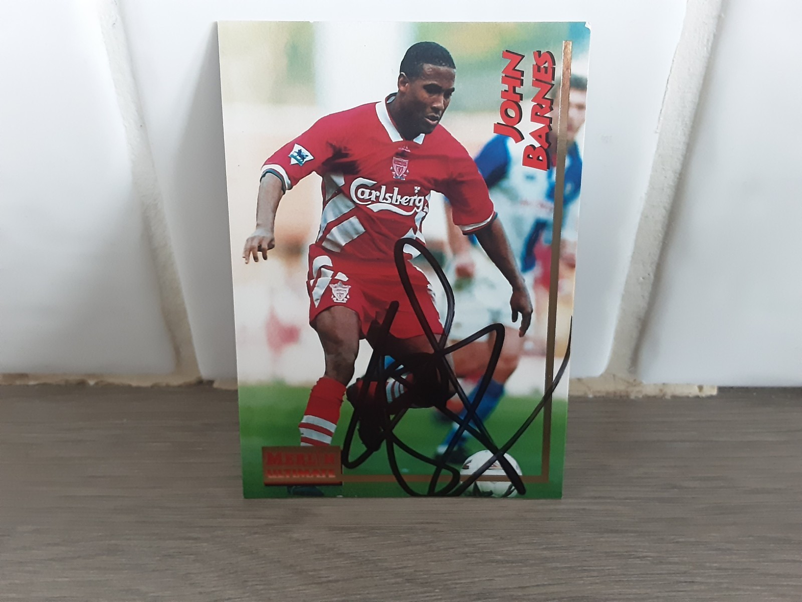 LIVERPOOL - JOHN BARNES Hand Signed Merlin Ultimate Football trading card  for sale on Ebay