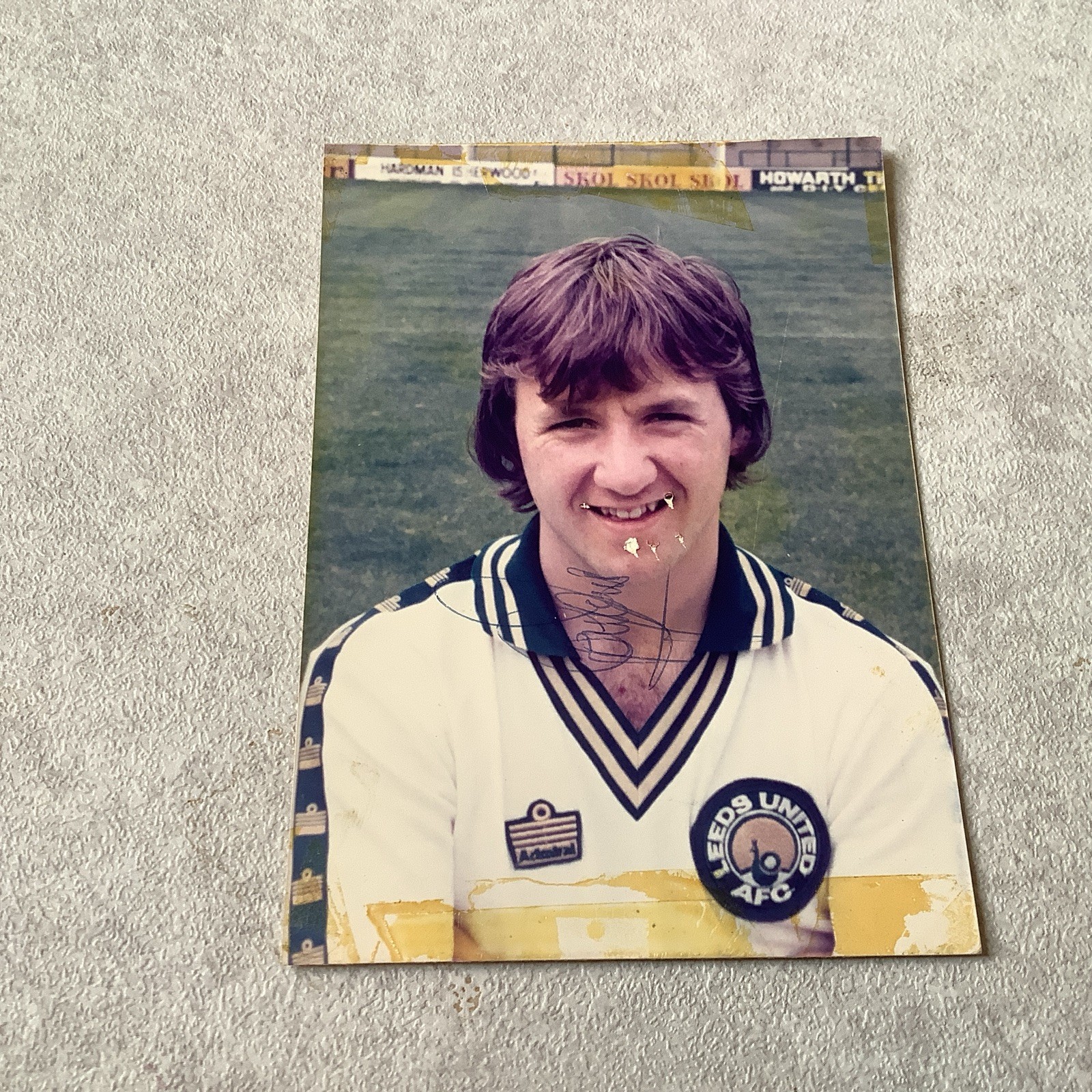 SIGNED P. HAMSON OF LEEDS UNITED COLOUR PLAYER PHOTO FROM CLUB SHOP 1980-1981 for sale on Ebay