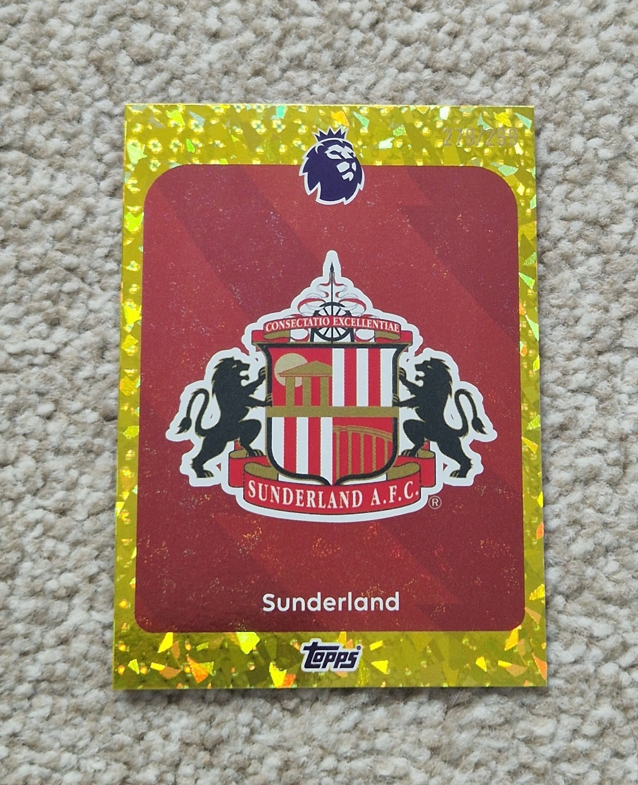 Sunderland AFC Badge /299 #343 Yellow Sparkle Card - Topps Premier League 2026 for sale on Ebay