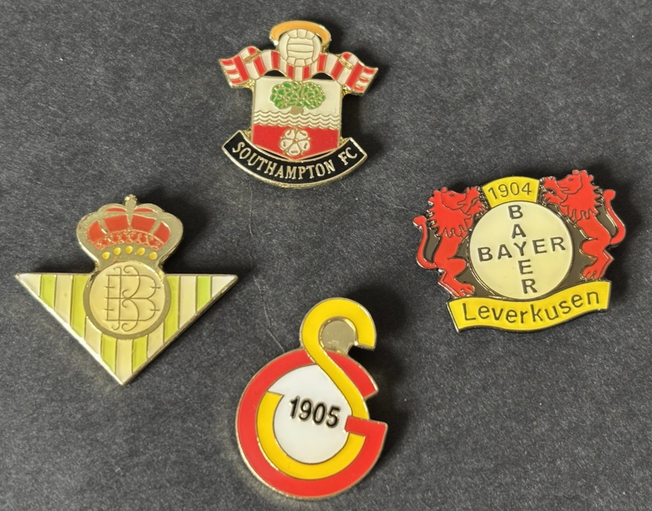 REAL BETIS,  BAYER LEVERKUSEN,  SOUTHAMPTON,  GALATASARAY  FOOTBALL  BADGES for sale on Ebay