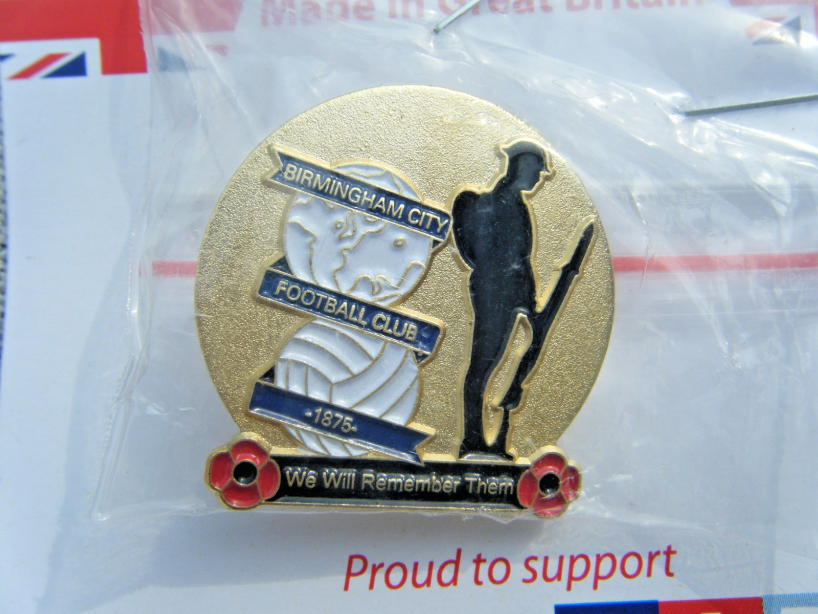 BIRMINGHAM CITY F.C BADGE - TROOP AID - MILITARY MEMORIES - THE BLUES for sale on Ebay