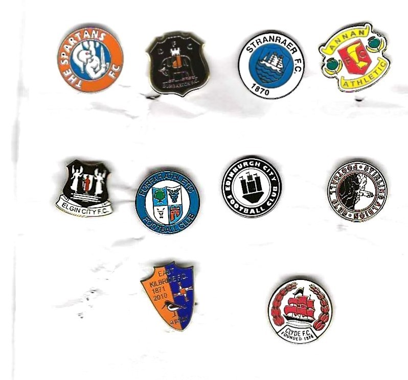 SCOTTISH DIV.  TWO  CLUB BADGES SET OF 10 for sale on Ebay