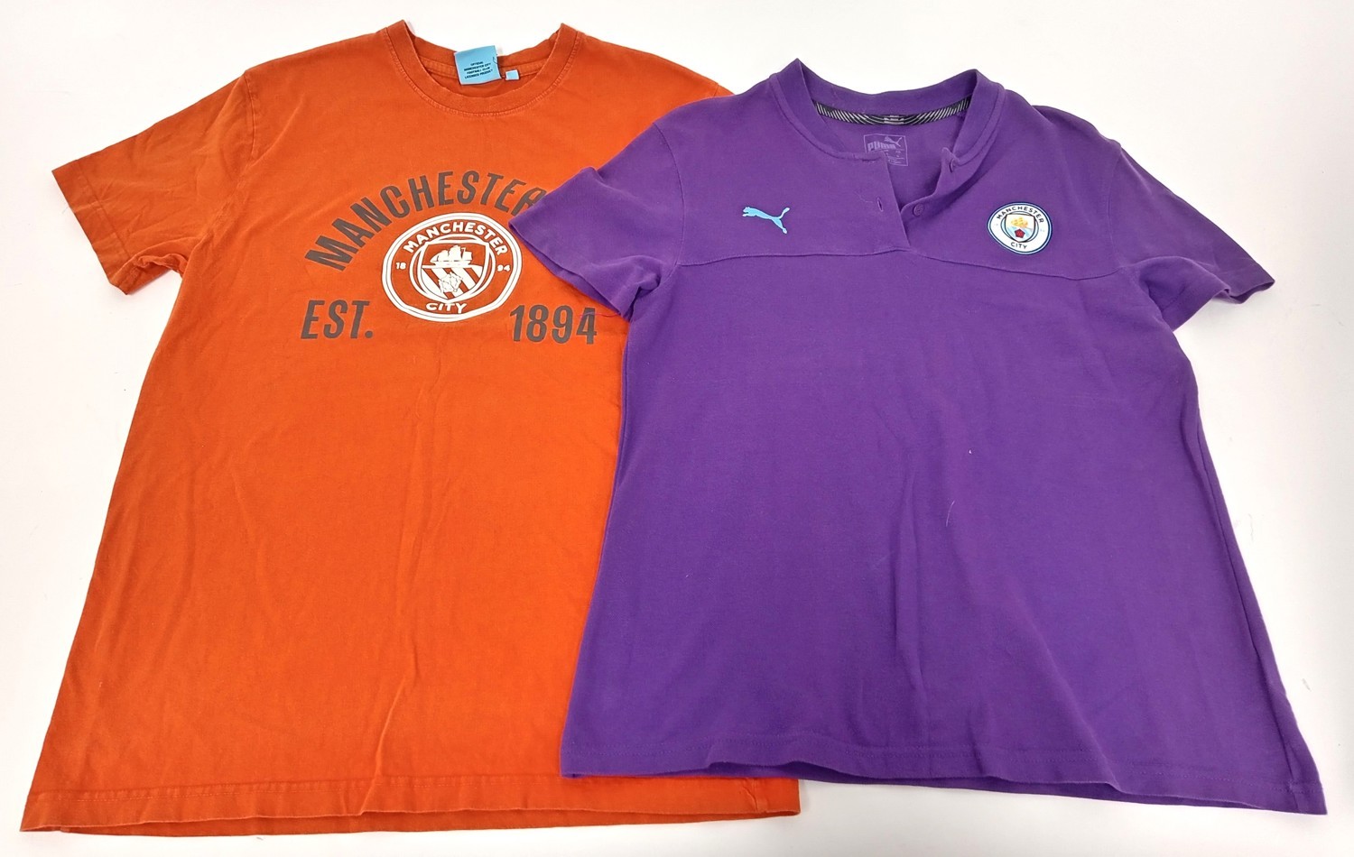 MANCHESTER CITY FC Women's Purple PUMA Polo Shirt & Official Graphic T-Shirt for sale on Ebay