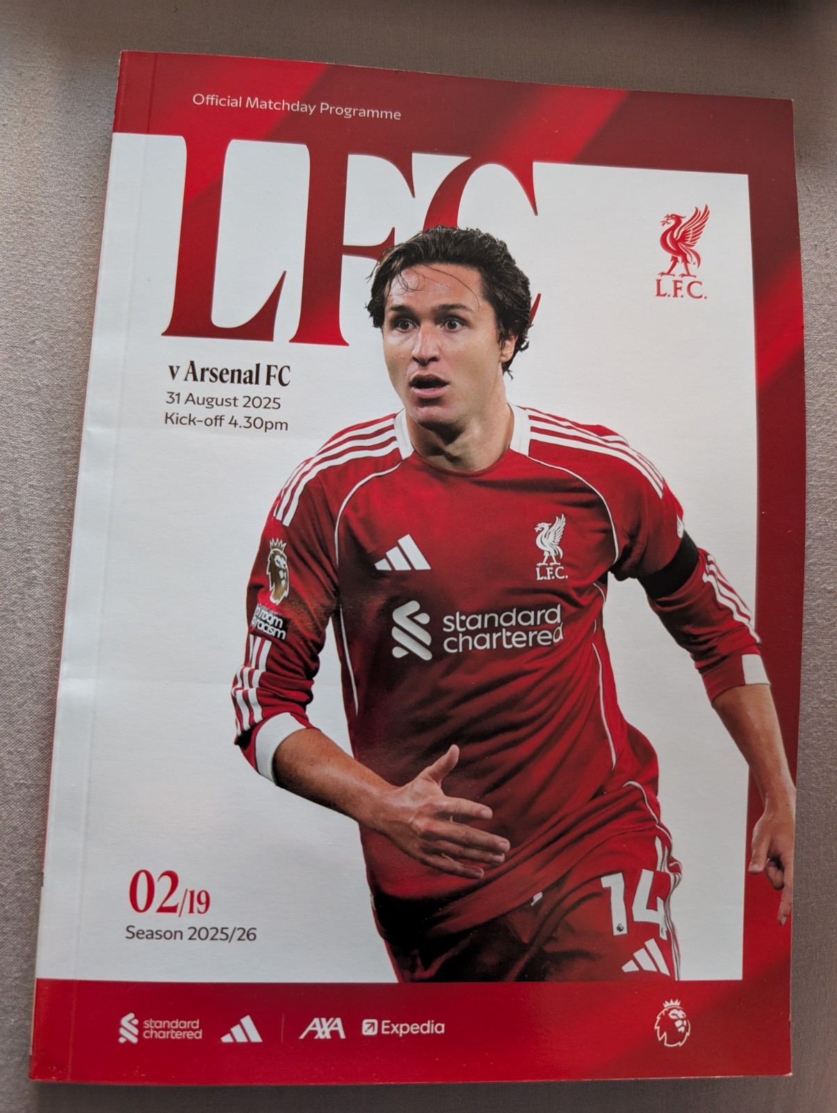 Liverpool vs Arsenal Premier League 31 August 2025 Programme  for sale on Ebay