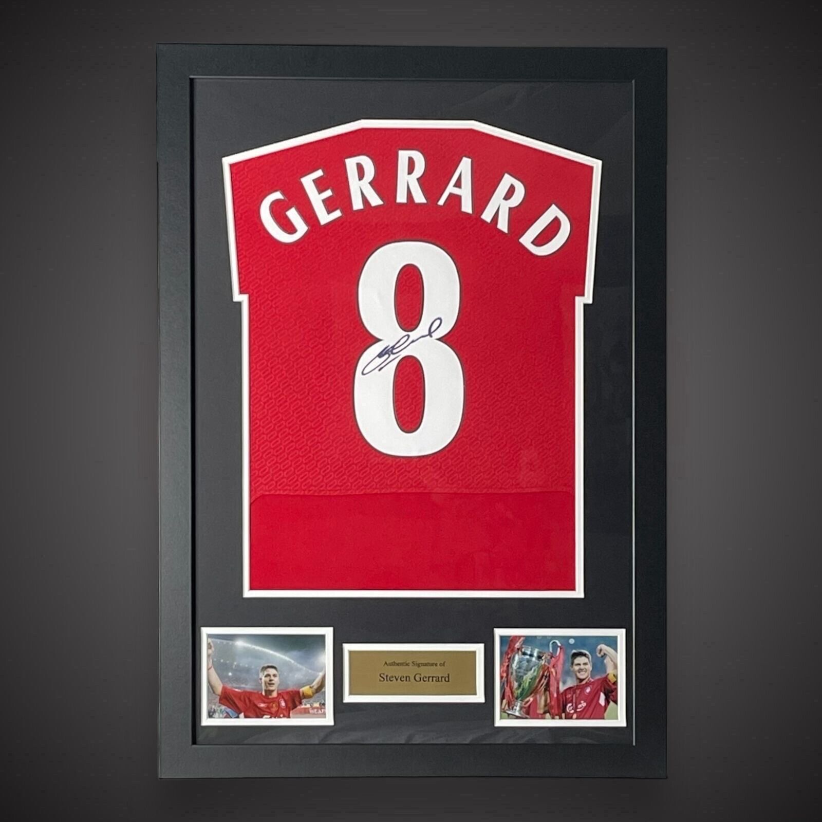 Steven Gerrard Hand Signed & Framed Liverpool Football Shirt BId From Just £195 for sale on Ebay