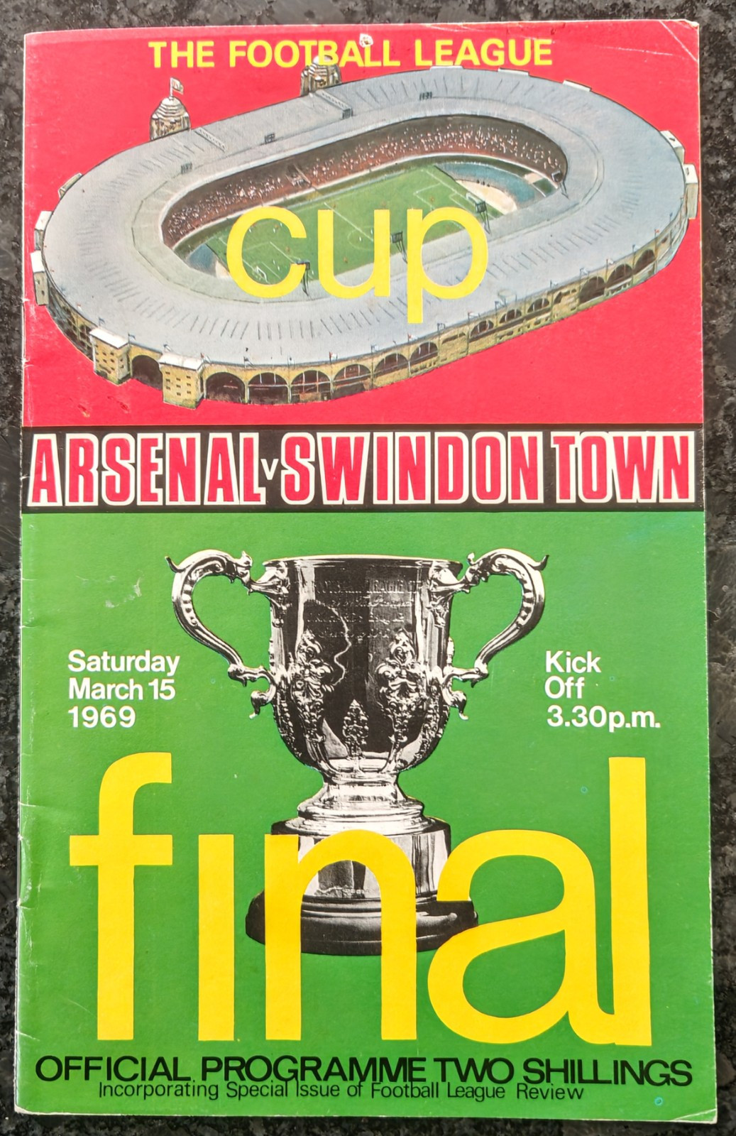 LEAGUE CUP FINAL PROGRAMME 1969 - Arsenal v Swindon Town for sale on Ebay