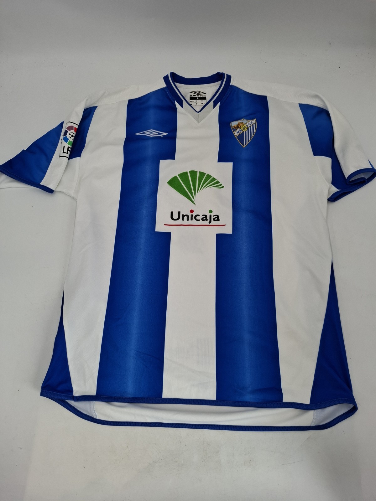 Malaga F.C. 2003-04 Umbro Men's #17 Blue/White Home Football Shirt L for sale on Ebay