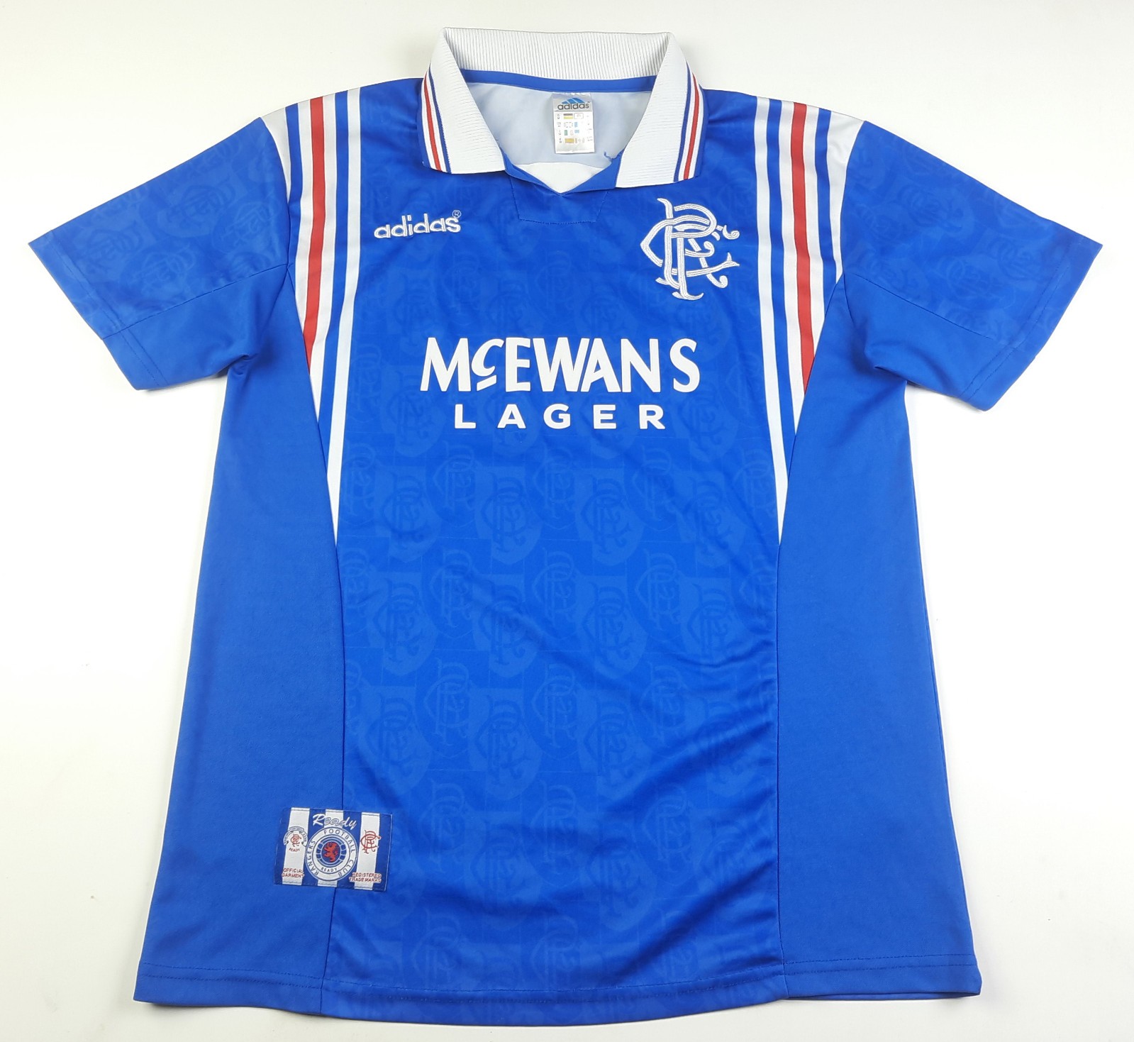 Rangers FC 1996-1997 Home Football shirt RETRO Remake Adidas, Size M for sale on Ebay