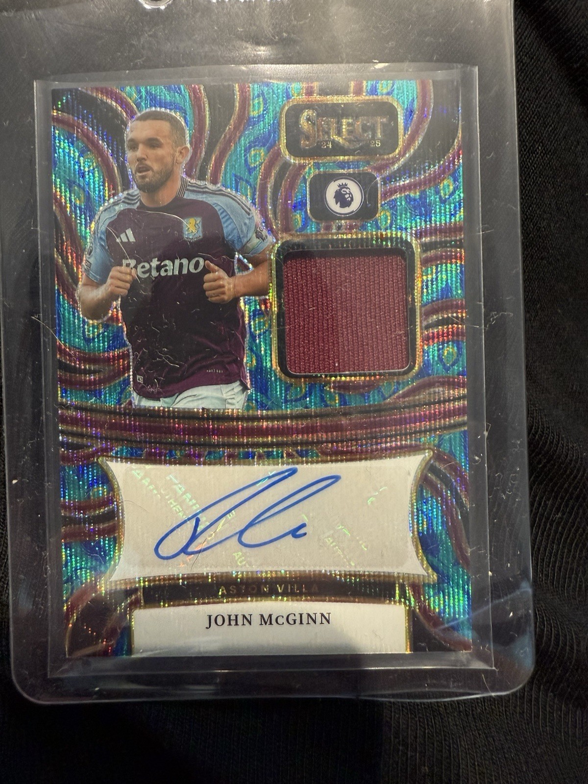 John McGinn Panini Select Premier League Patch Auto Peacock Aston Villa for sale on Ebay