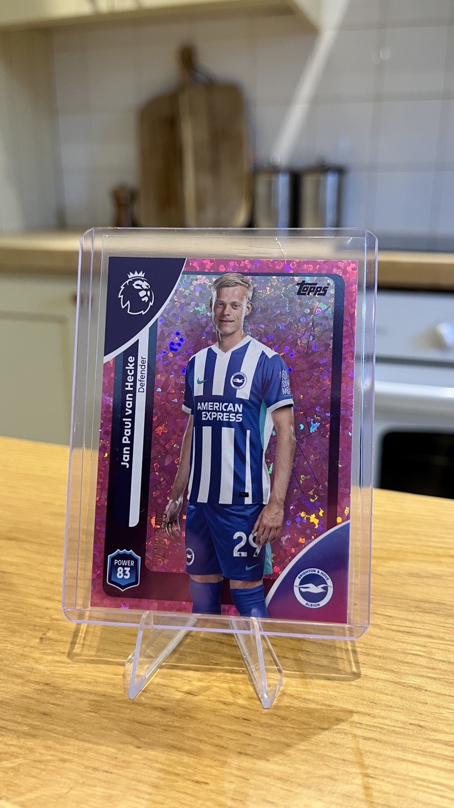 Topps Premier League 2026 jan paul van hecke 75 brighton pink parallel /399 for sale on Ebay