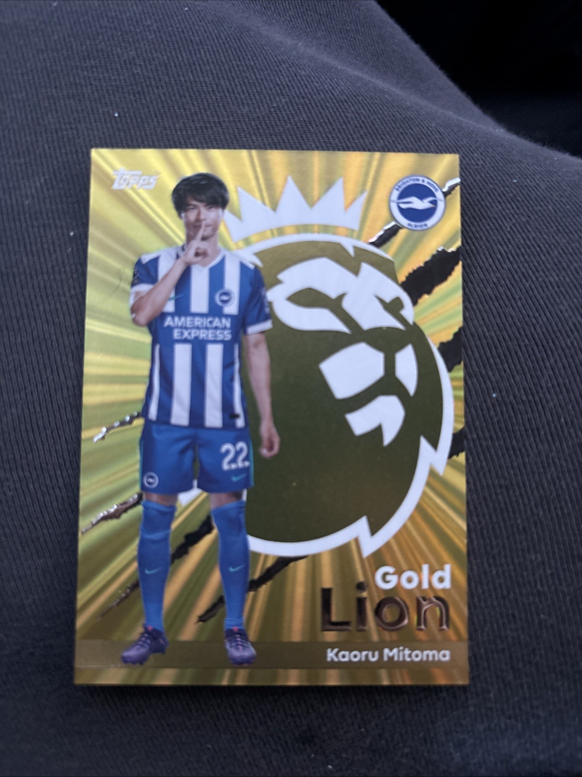 Topps Kaoru Mitoma Gold Lion Card GL5 Premier League 2025-26 Brighton for sale on Ebay