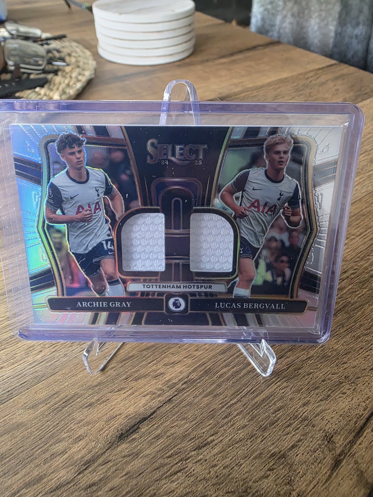 2024-25 Archie Gray Lucas Bergvall Dual Patch Panini Select SSP Tottenham-Rookie for sale on Ebay