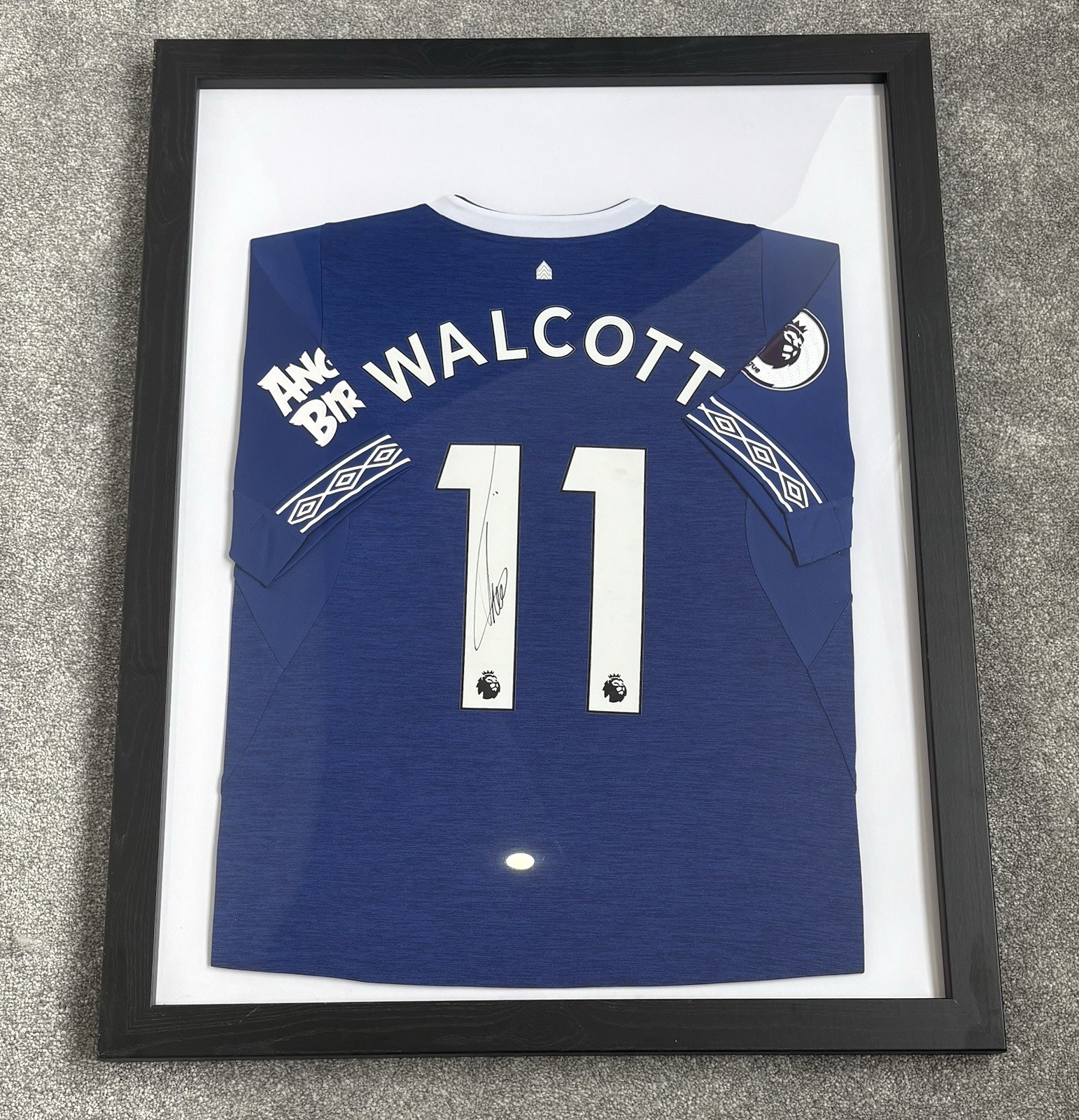 Theo Walcott Signed Everton Shirt Framed for sale on Ebay