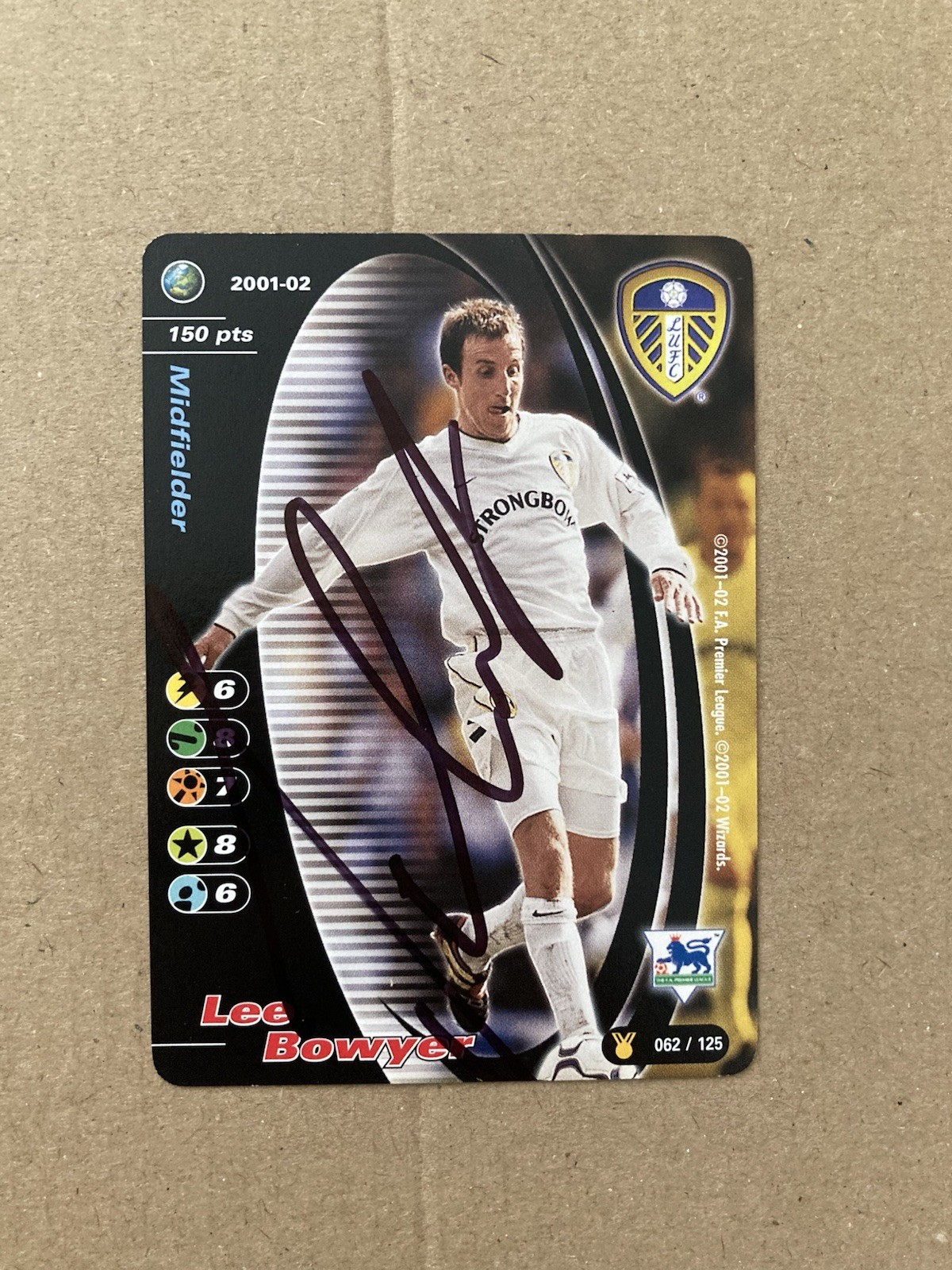 Lee Bowyer Signed Leeds United WOTC Premier League 2001/02 Card for sale on Ebay