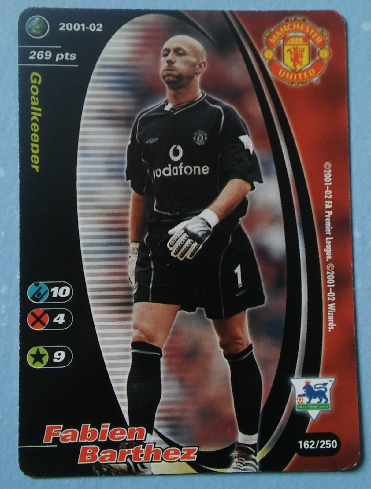 Wizards 2001-02 card Fabien Barthez of Manchester United for sale on Ebay