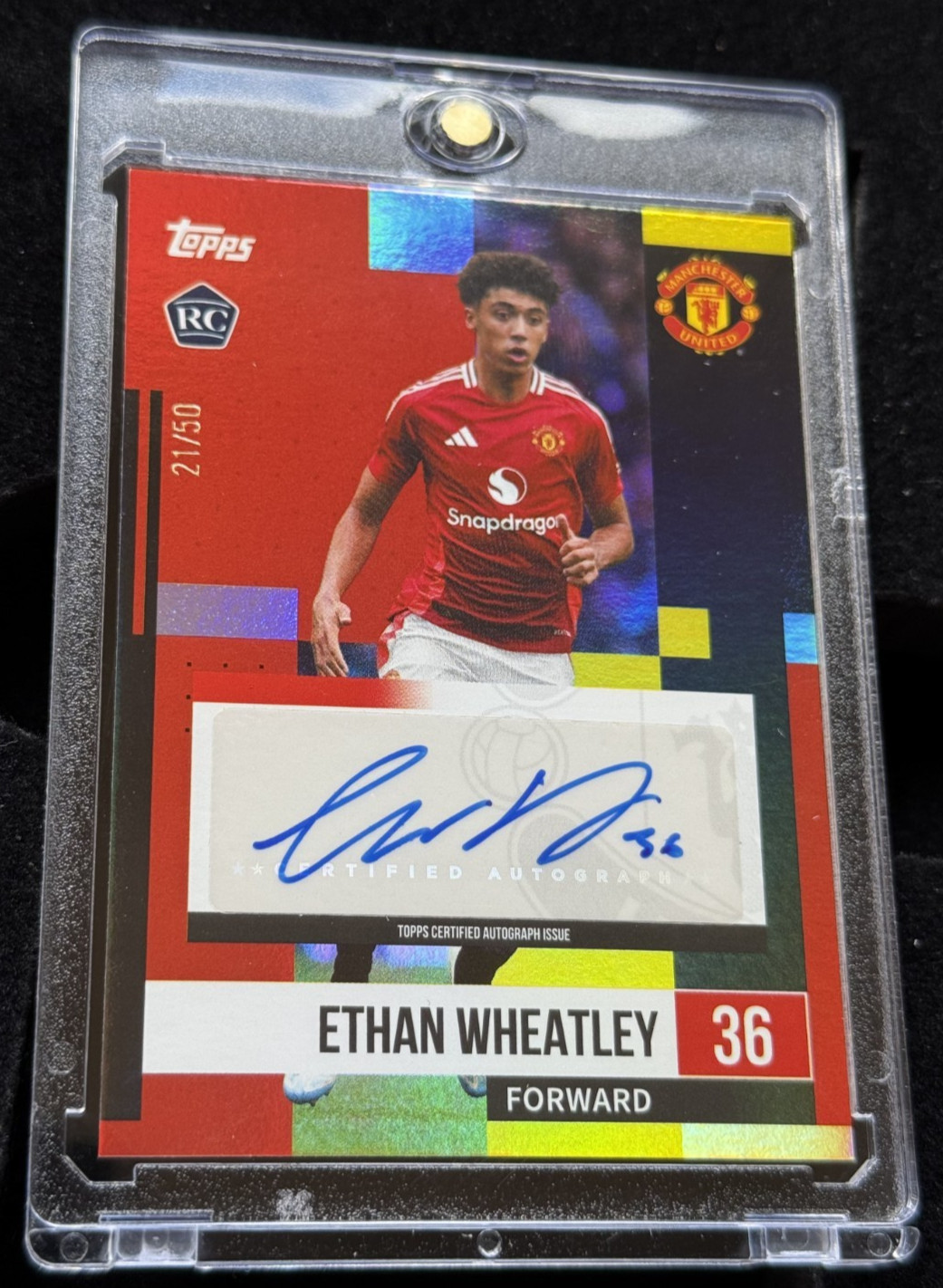 Topps 2024/25 (2025) Manchester United Team Set Card Ethan Wheatley RC Auto /50 for sale on Ebay