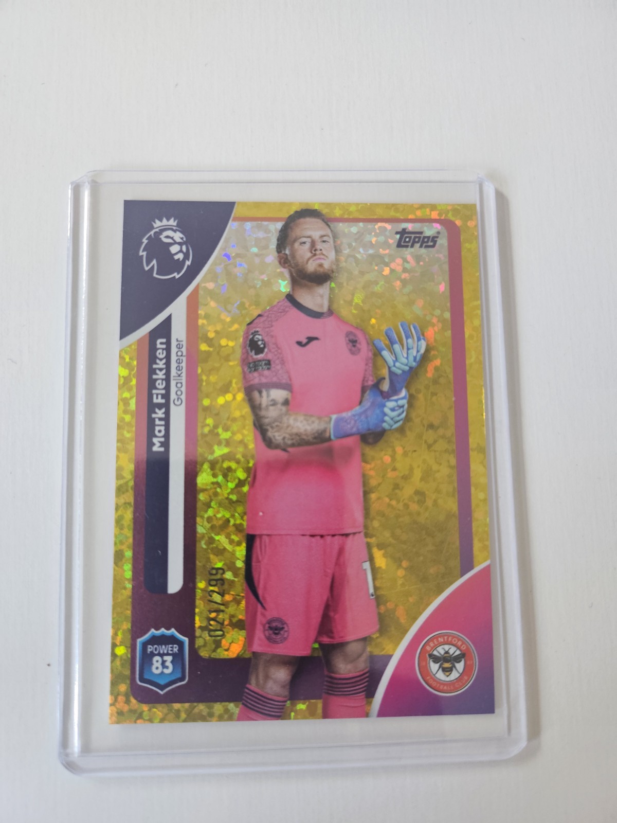 Topps Premier League 2026 Mark Flekken Brentford Yellow Diamond Parallel 21/299 for sale on Ebay