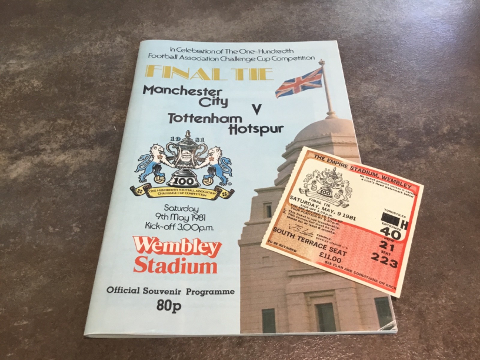 Manchester City v Tottenham 9 May 1981 FA Cup Final + Match Ticket for sale on Ebay