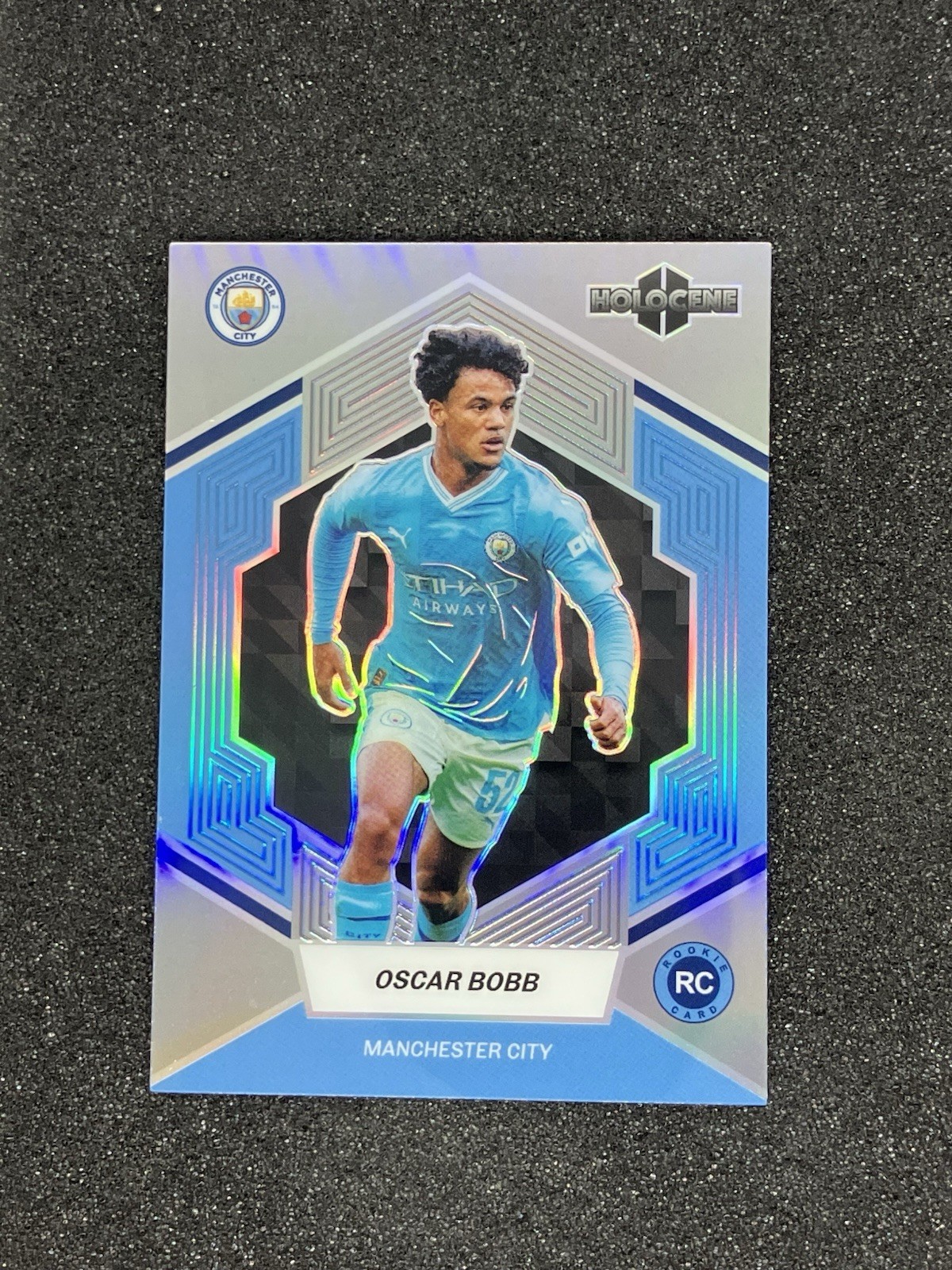 2023-24 Daka Holocene Manchester City Oscar Bobb /99 Rookie Silver Base Parallel for sale on Ebay