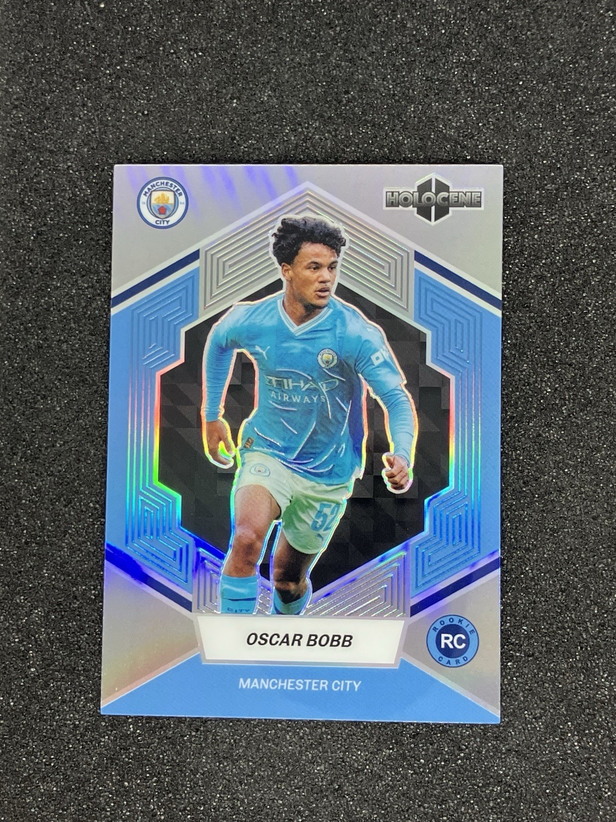 2023-24 Daka Holocene Manchester City Oscar Bobb /99 Rookie Silver Base Parallel for sale on Ebay