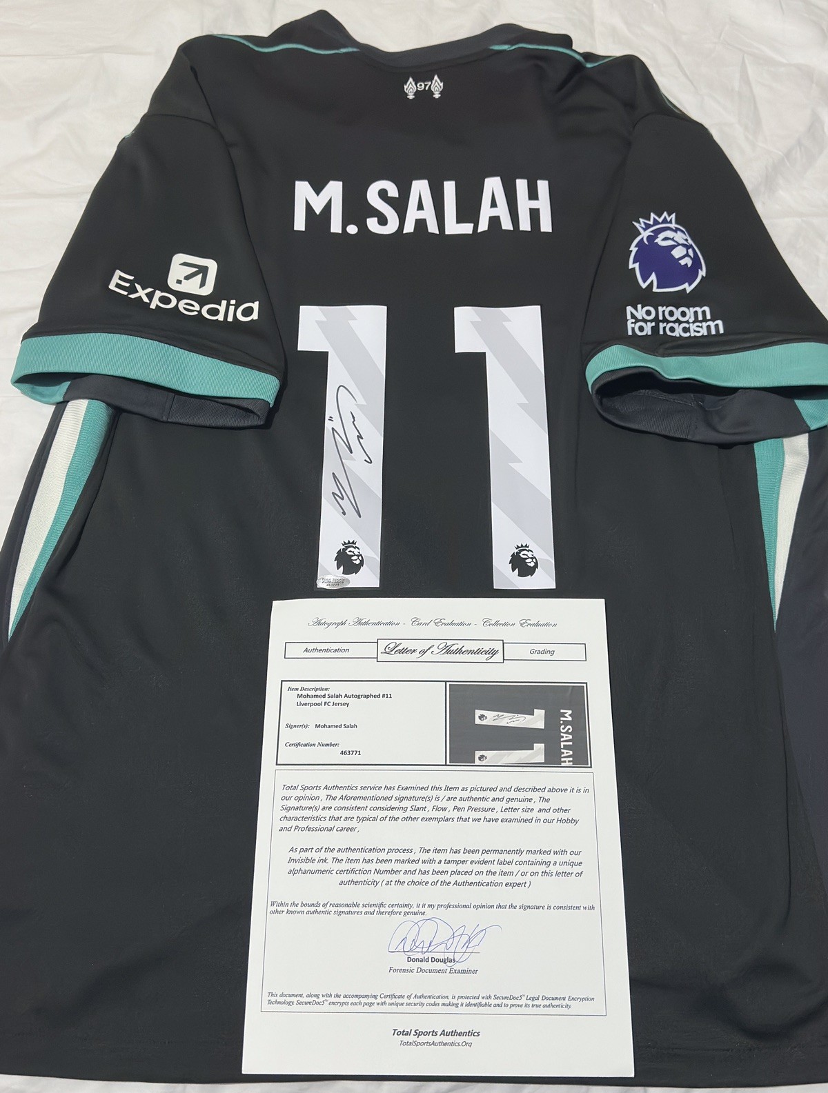 Mohamed Salah Signed Autographed jersey Liverpool soccer Premier League LOA for sale on Ebay