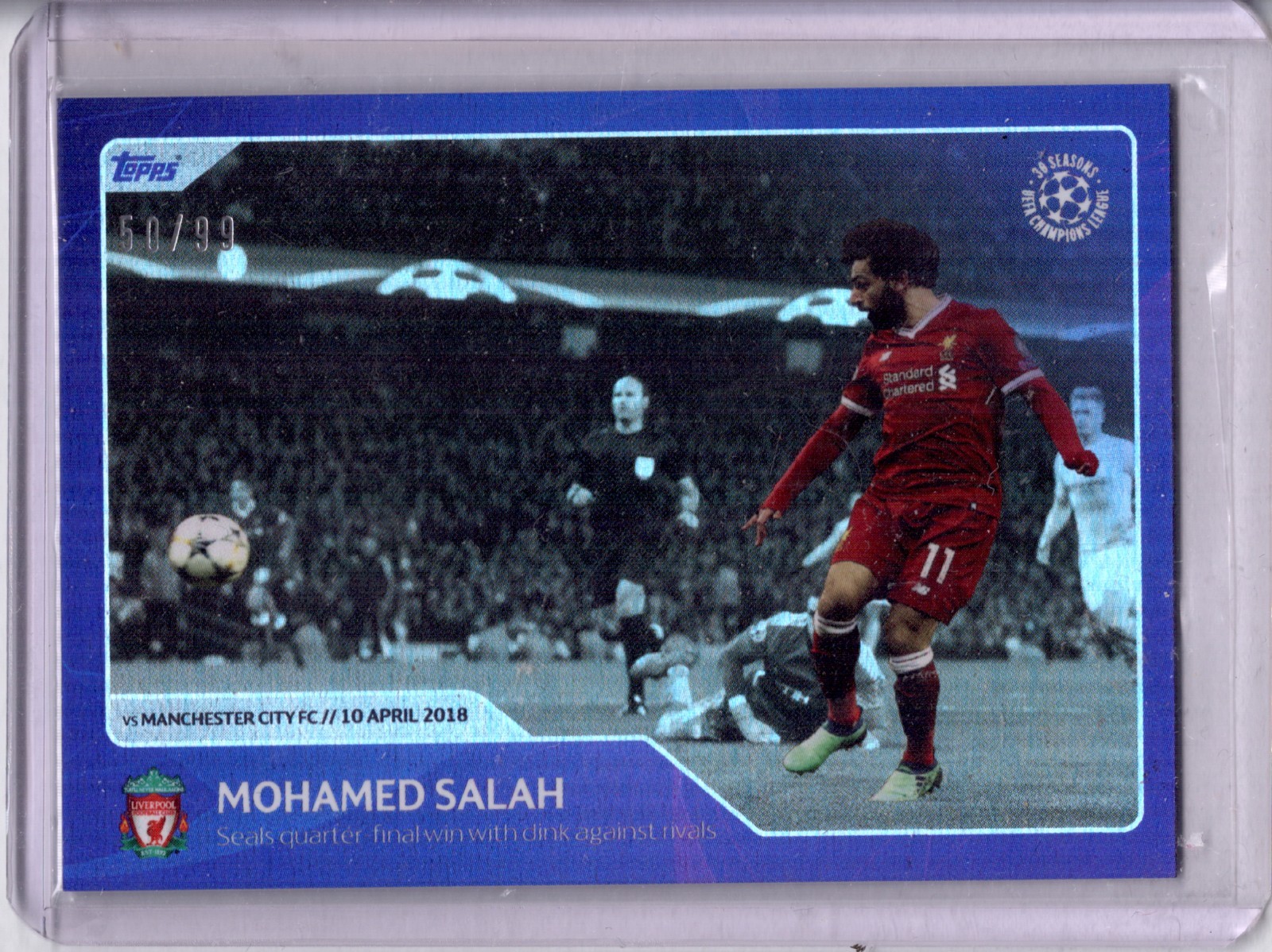 2022 Topps 30 Seasons UCL Mohamed Salah Liverpool /99 #52 Memorable Goals for sale on Ebay