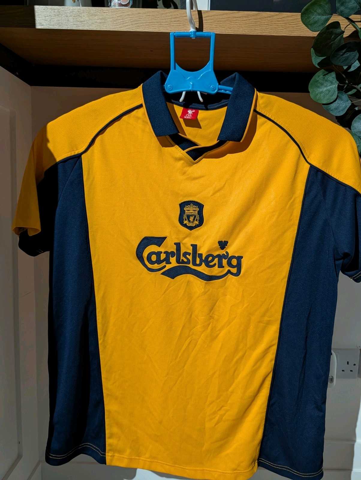 Liverpool FC 2000/01 Away Football Shirt Reebok Carlsberg Yellow Retro LFC for sale on Ebay
