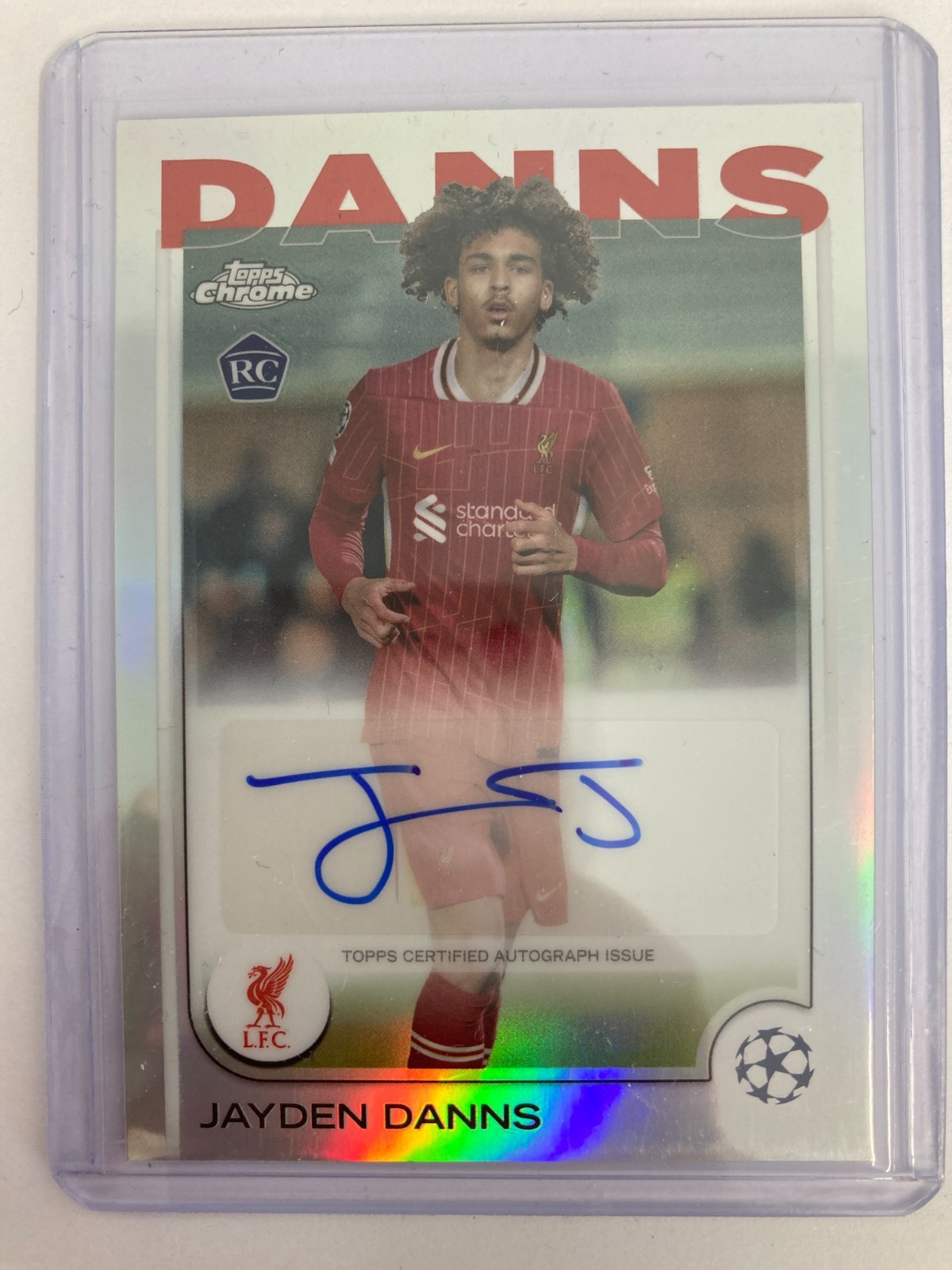 TOPPS CHROME 24/25 JAYDEN DANNS LIVERPOOL AUTO BASE. for sale on Ebay