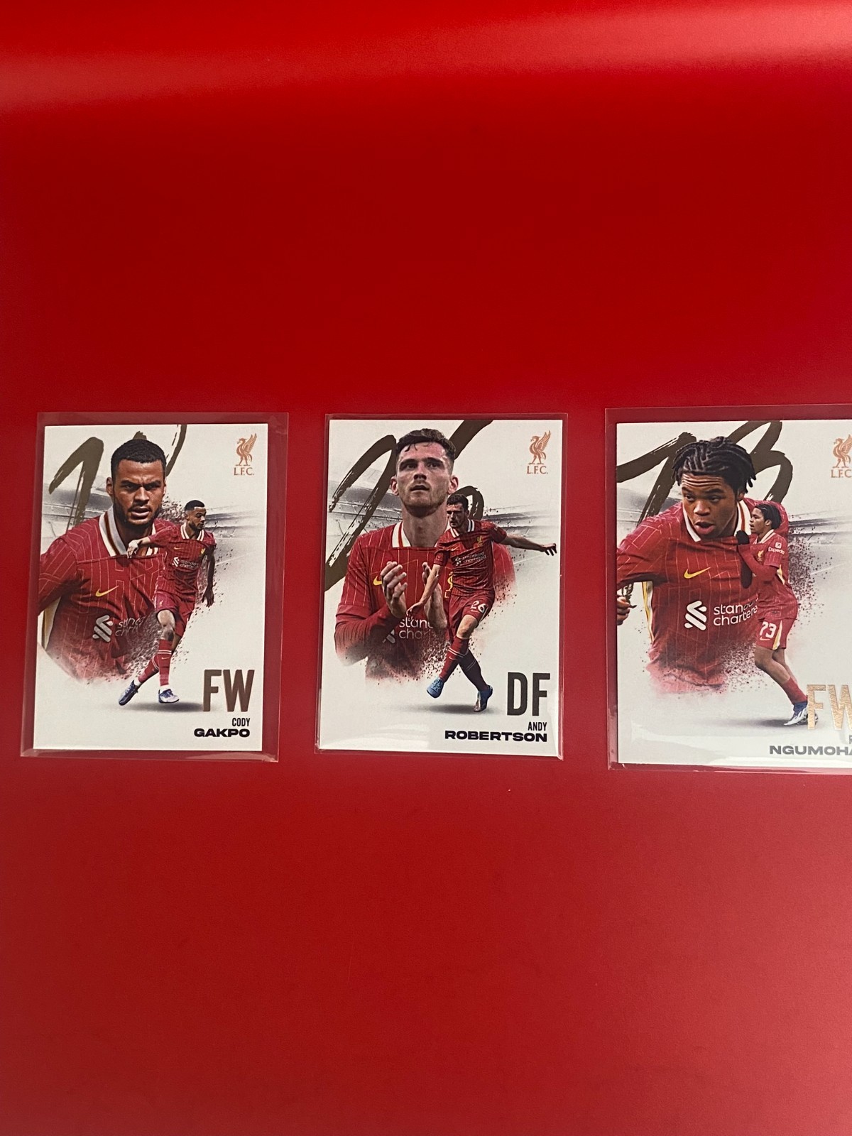 2025 Futera Liverpool FC Set of 3 Base Cards - Gakpo Robertson Ngumoha for sale on Ebay