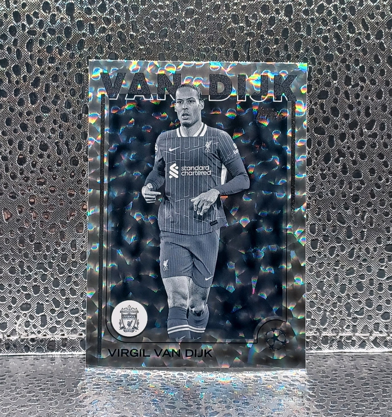 Virgil Van Dijk MINI-DIAMOND refractor /150 Topps Chrome UCC 2024-25 Liverpool for sale on Ebay