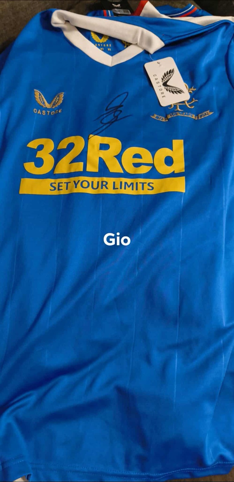 authentic signed shirt rangers gio for sale on Ebay