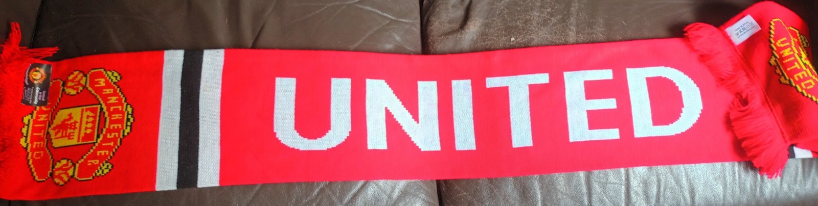 MANCHESTER UNITED FOOTBALL SCARF official Item issued by the MUFC Foundation  for sale on Ebay