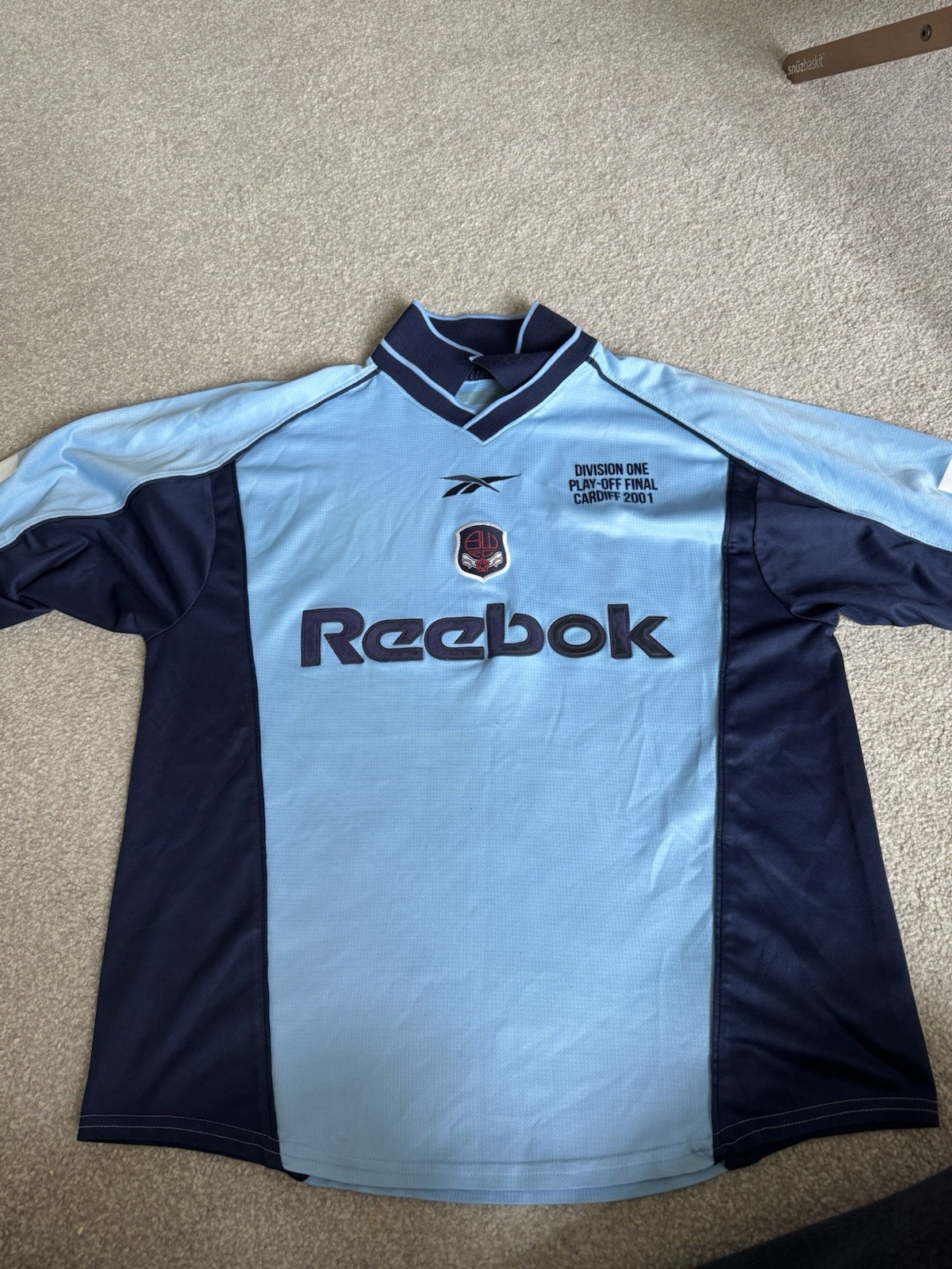 Bolton Wanderers 2000/01 Away Shirt Play Off Final 2001 Reebok Size L for sale on Ebay