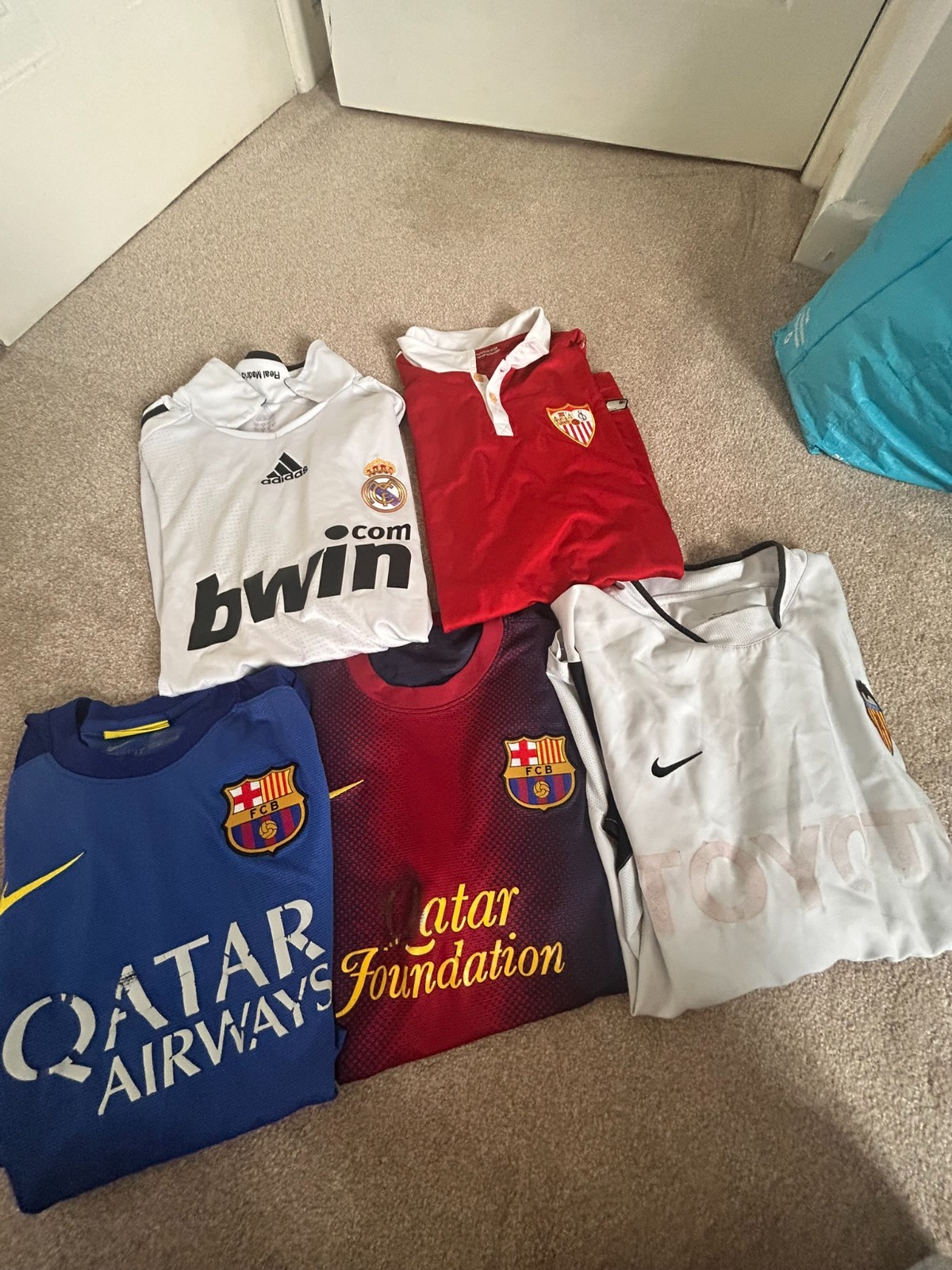 DAMAGED SPANISH X5 FOOTBALL SHIRT HAUL BUNDLE JOBLOT for sale on Ebay