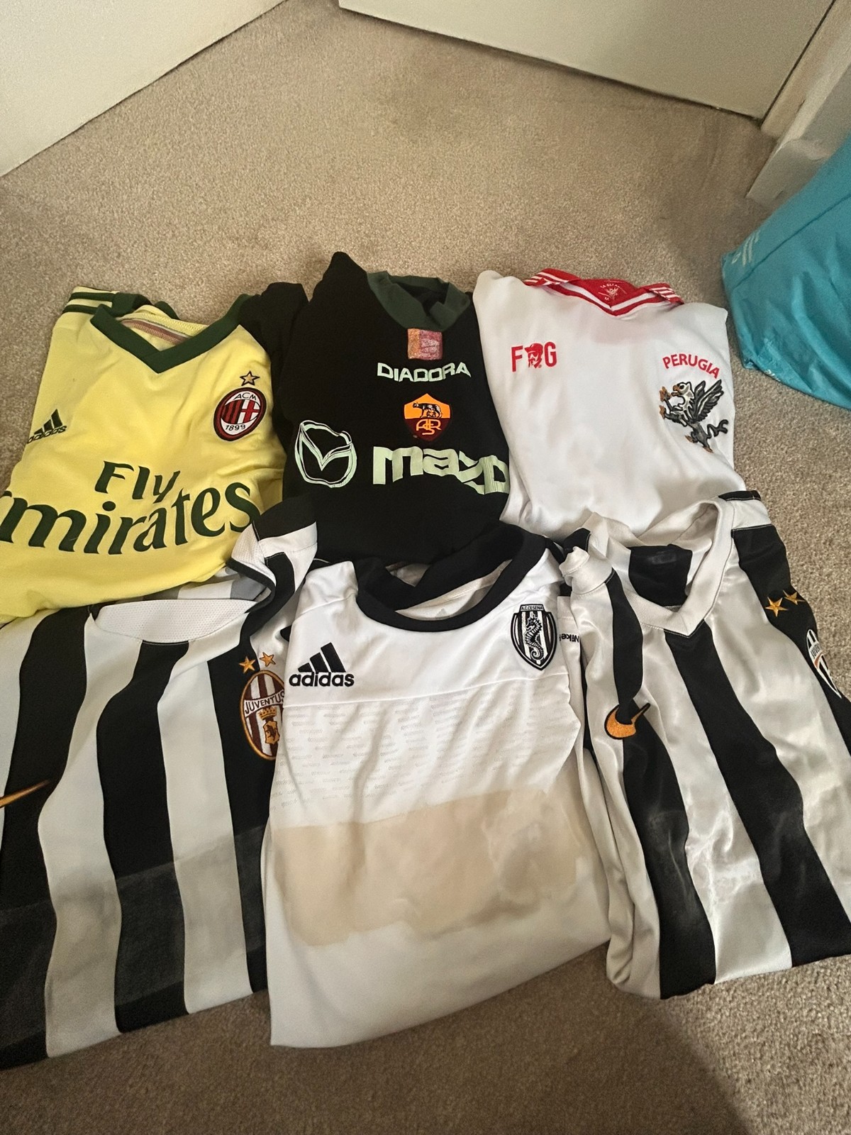 DAMAGED ITALIAN X6 FOOTBALL SHIRT HAUL BUNDLE JOBLOT for sale on Ebay