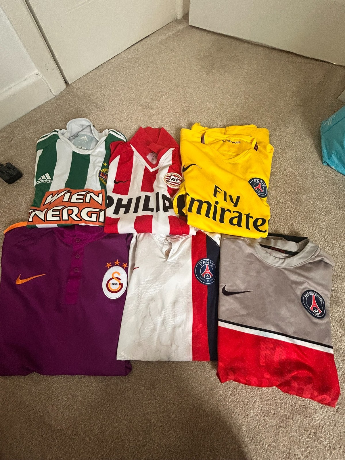 DAMAGED EUROPEAN X6 FOOTBALL SHIRT HAUL BUNDLE JOBLOT for sale on Ebay