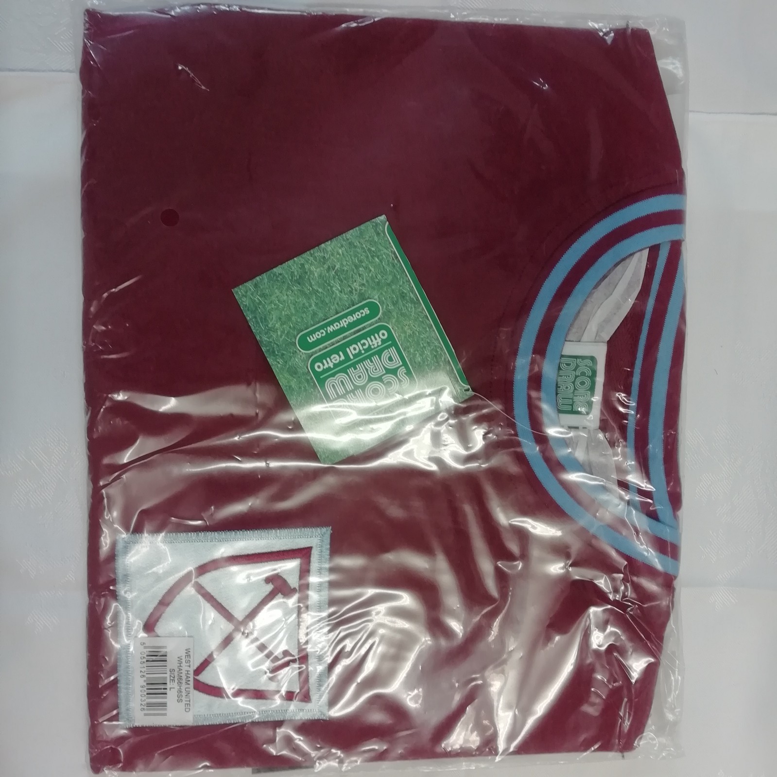 Westham United Score Draw Official Retro T Shirt Size Large ( new in packaging) for sale on Ebay