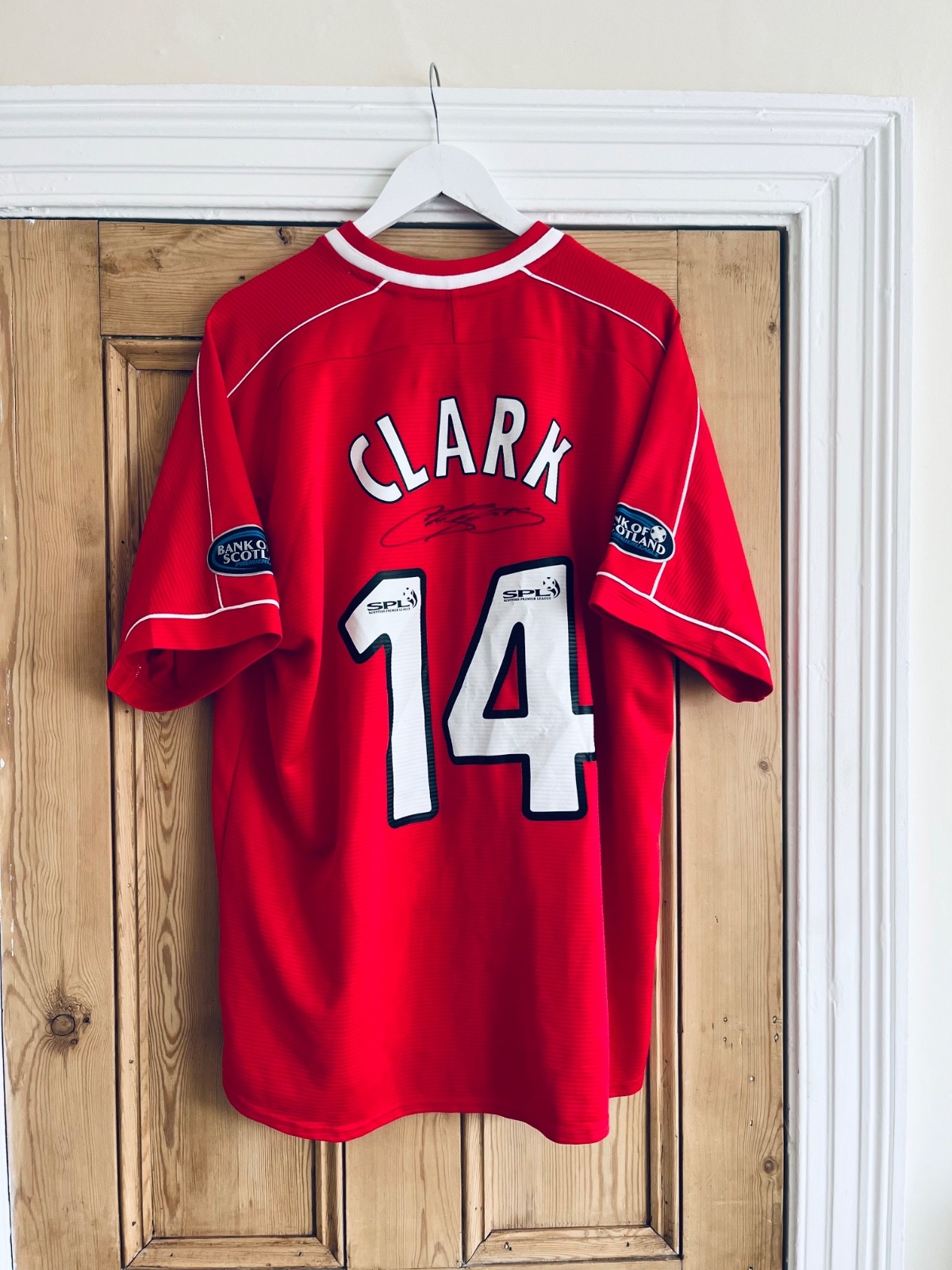Rare Aberdeen FC Match Worn / hand signed 2002/2003 home shirt Chris Clarke #14! for sale on Ebay