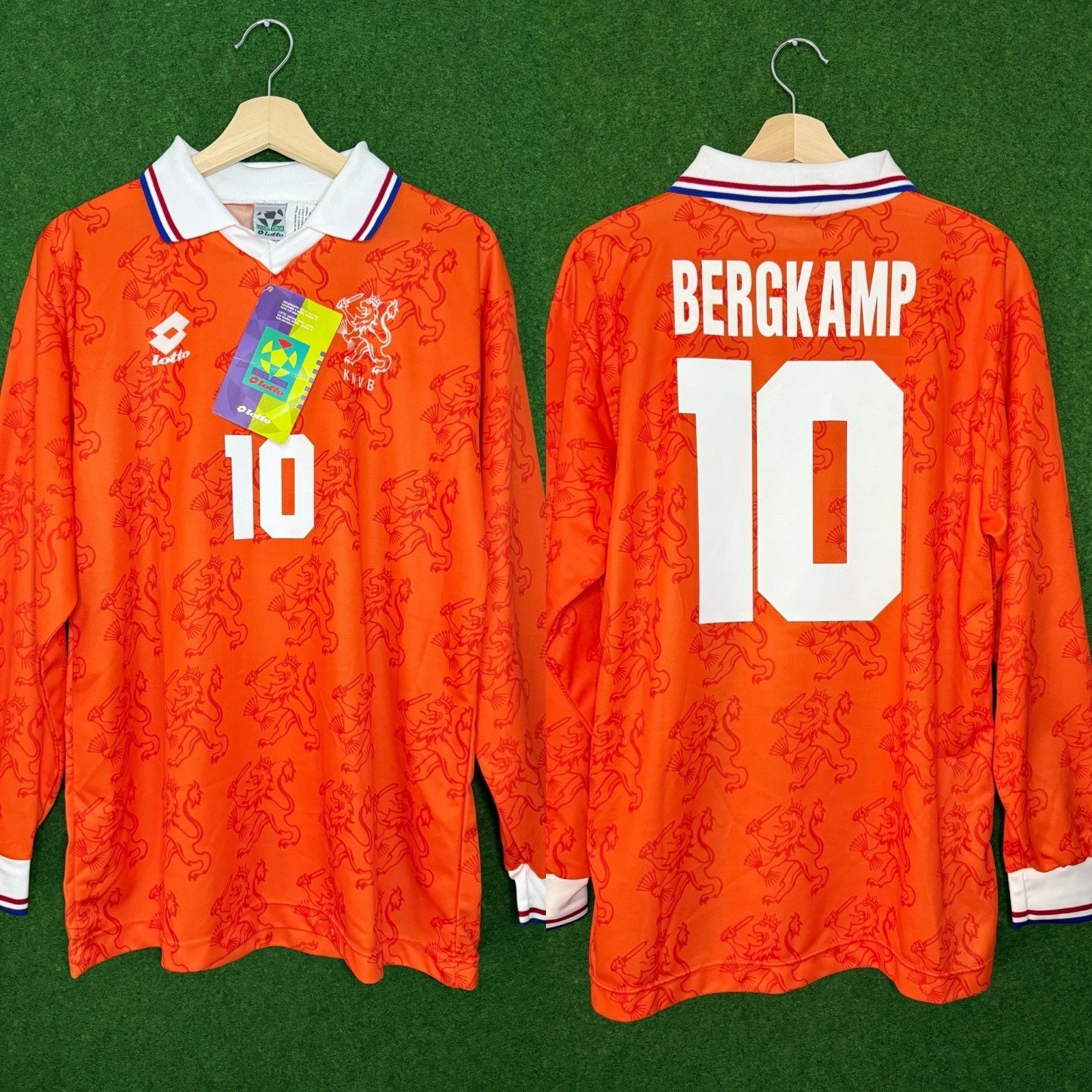 Original Holland 1994 Home Football Shirt w/ Bergkamp L/S LARGE  LOTTO BNWT for sale on Ebay